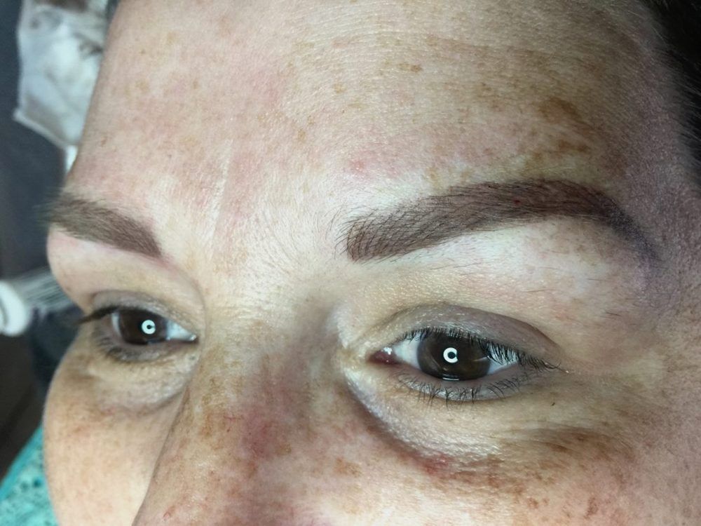 Powder brows on freckled skin by Elnari, permanent makeup Pretoria